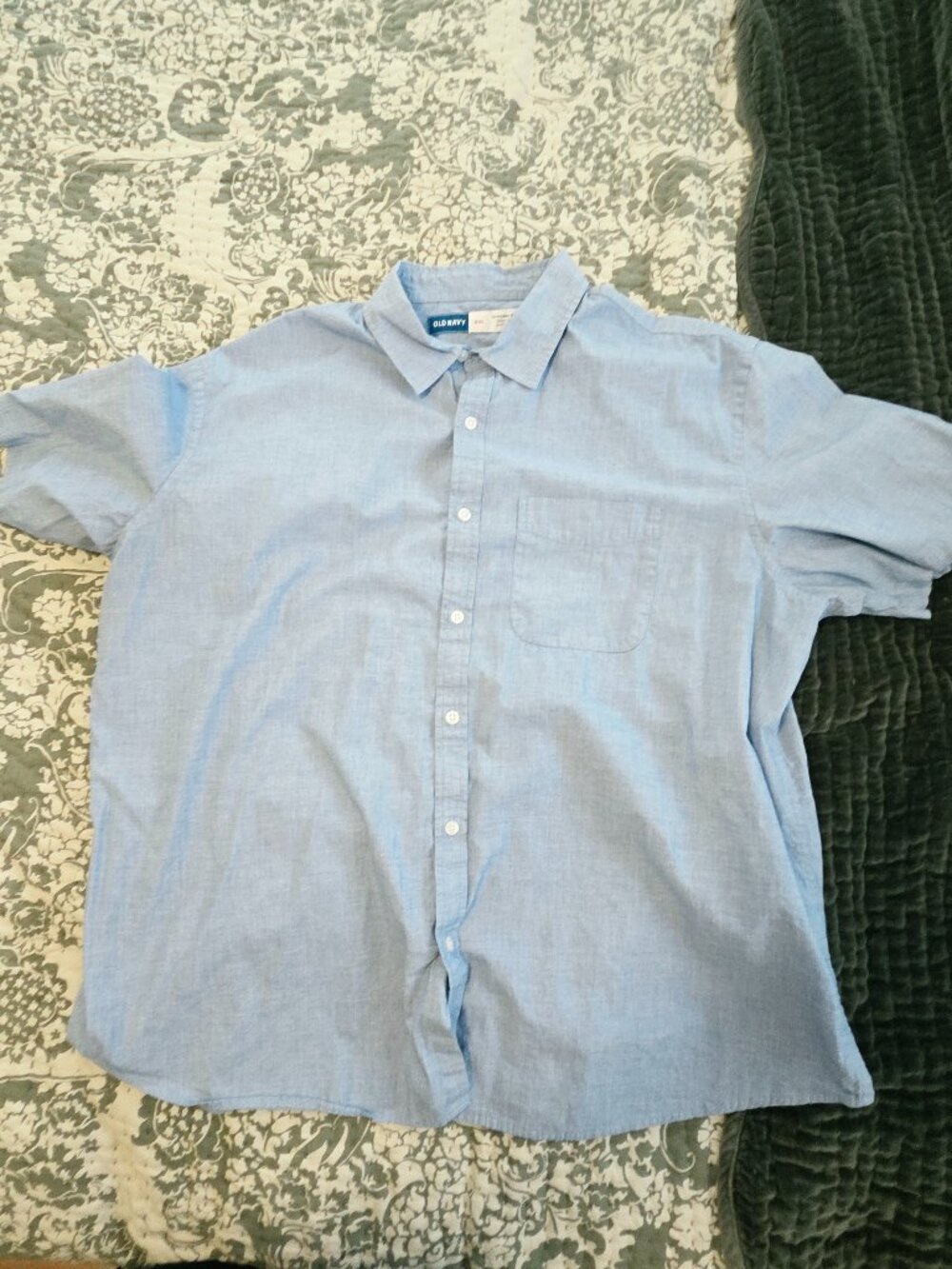 Mens short sleeve button up old navy blue xxl